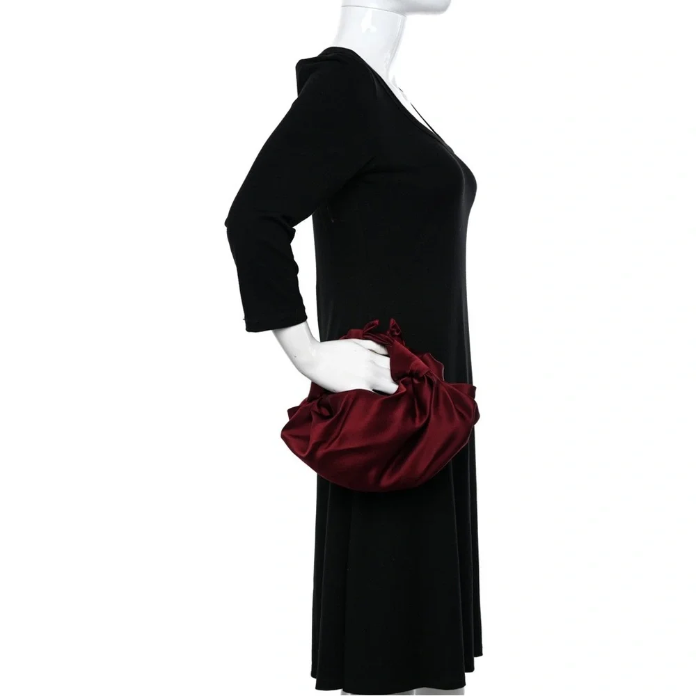 THE ROW Satin The Ascot Bag Burgundy - Picture 2 of 5